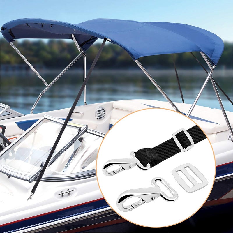 Amadget 316 Stainless Steel Bimini Strap Snaps Hooks and Sliders for 1" Straps, Bimini Top Boat top (2 PCS Hooks and 2 PCS Sliders) - Image 5